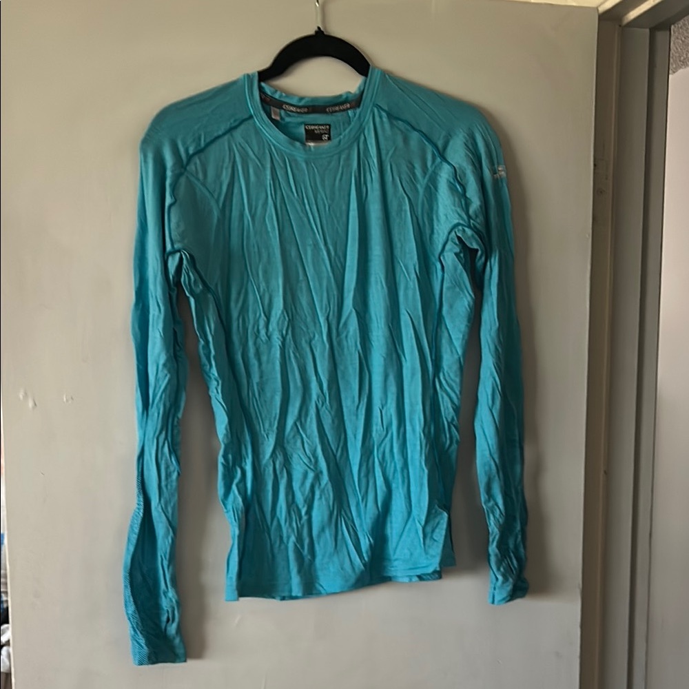 Icebreaker Blue Long Sleeve Tee Soft Lightweight Crew Neck